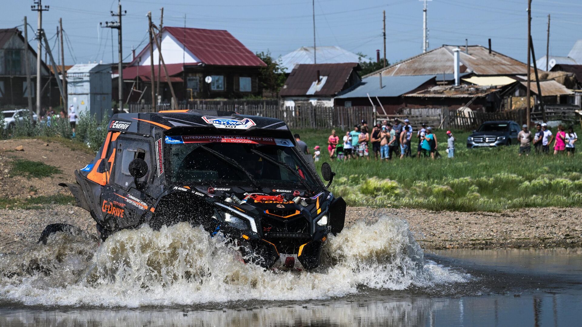 Экипаж команды G-Drive Racing в составе Анастасии Нифонтовой и Екатерины Жадановой на дистанции II этапа ралли Шелковый путь - 2023 Уфа – Магнитогорск. - РИА Новости, 1920, 10.07.2023