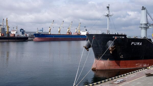 Сухогрузы в зерновом терминале Одесского порта