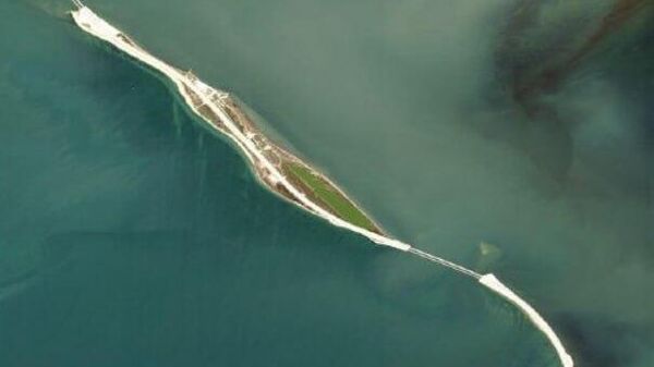 Спутниковый снимок Крымского моста, сделанный спутником WorldView-2 компании Maxar