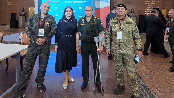 Участники форума ветеранов спецоперации Справедливость. Забота. Уважение, который проходит в Москве