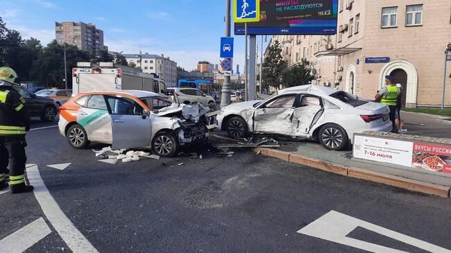 На месте ДТП в Хорошевском районе Москвы