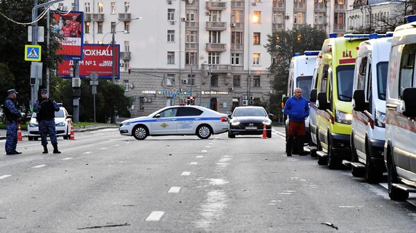 Обстановка на месте атаки беспилотников в Москве