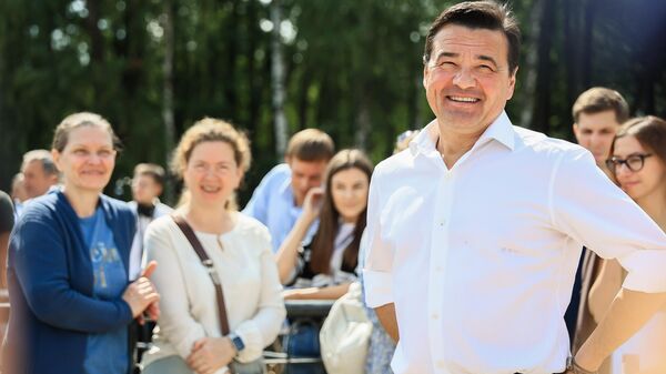 Губернатор Московской области Андрей Воробьев на встрече с жителями поселка Малаховка