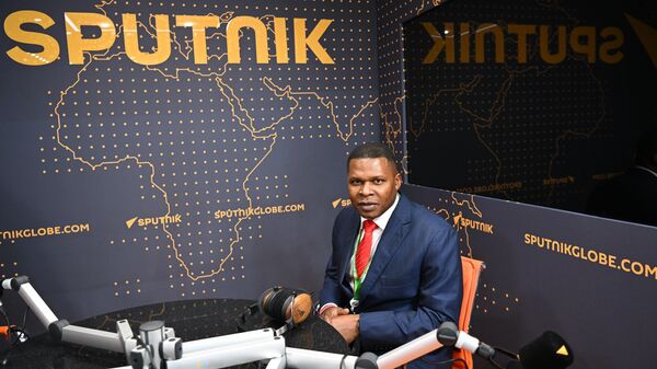 ЭнДжей Аюк, Председатель, Африканская энергетическая палата на стенде радио Sputnik