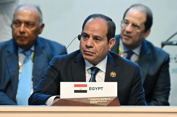 Президент Египта Абдель Фаттах ас-Сиси на пленарном заседании II Саммита Россия - Африка в Санкт-Петербурге