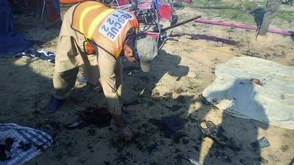 Место взрыва бомбы в провинции Хайбер-Пахтунхва, Пакистан