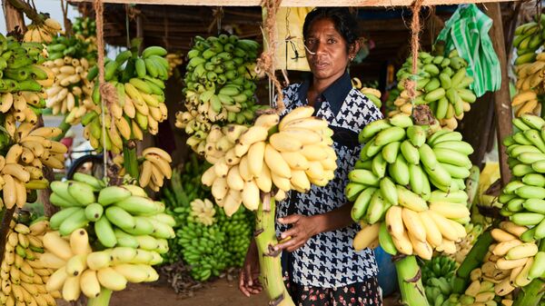 Продавец бананов на Шри-Ланке 