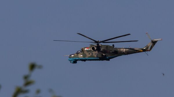 Белорусский вертолет в районе польско-белорусской границы
