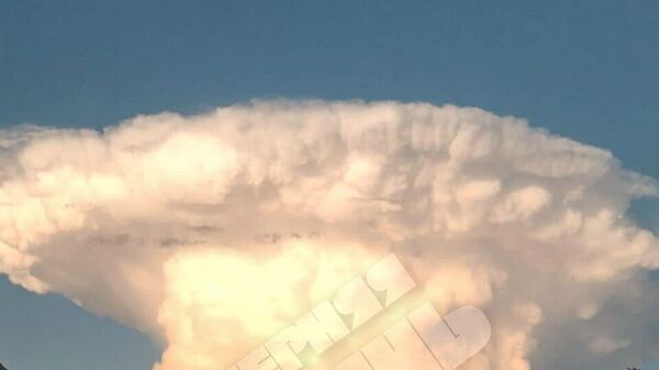 Облако в виде ядерного гриба над Казанью