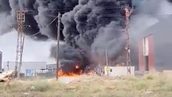 Пожар на территории химзавода в турецкой провинции Текирдаг