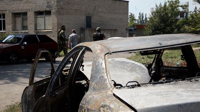 Осколки боеприпаса производства стран НАТО на месте обстрела Днепрорудного