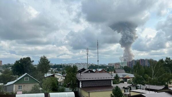 Дым на месте взрыва в Сергиевом Посаде