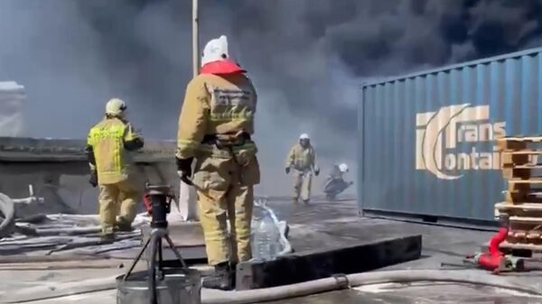 Пожар в грузовом терминале Новороссийска 