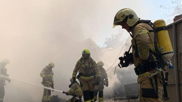 Тушение пожара в Киевской области Украины