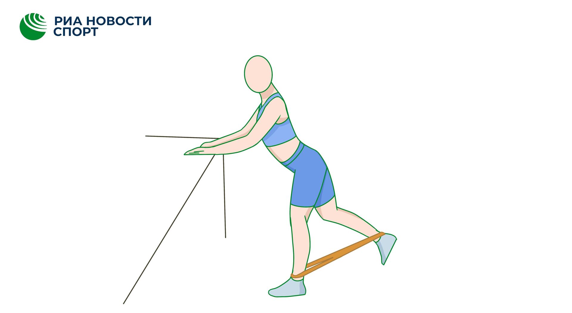 Махи ногой назад с фитнес-резинкой - РИА Новости, 1920, 21.08.2023