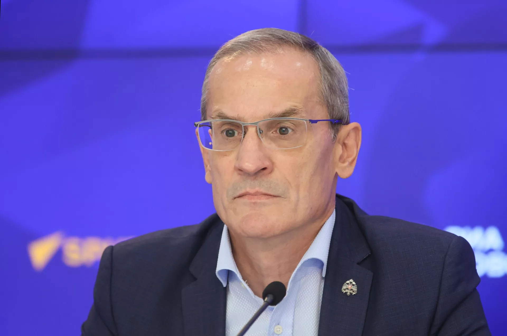 Научный директор Российского военно-исторического общества Михаил Мягков во время пресс-конференции в Международном мультимедийном пресс-центре Россия сегодня в Москве Научный директор Российского военно-исторического общества Михаил Мягков во время пресс-конференции в Международном мультимедийном пресс-центре Россия сегодня в Москве - РИА Новости, 1920, 22.08.2023