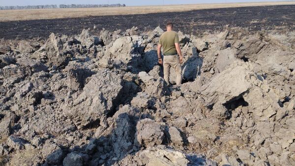 Последствия попадания ракеты на территорию Большого Чапельского пода ГАУ Биосферный заповедник Аскания-Нова в Херсонской области