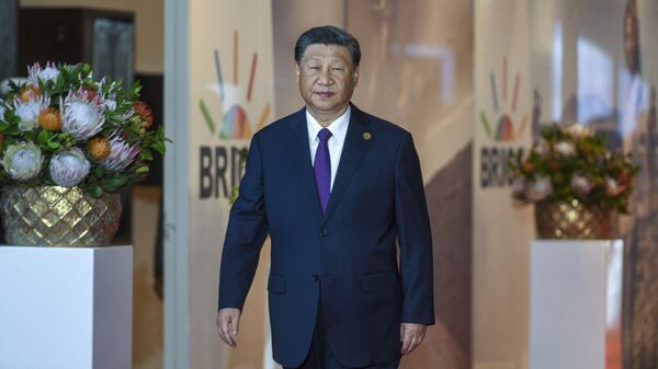 Председатель КНР Си Цзиньпин на саммите БРИКС в Йоханнесбурге. 23 августа 2023