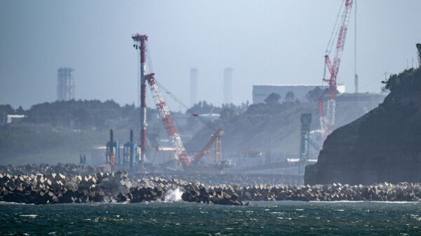 Вид атомной электростанции Фукусима-1 после начала сброса воды в океан. 24 августа 2023