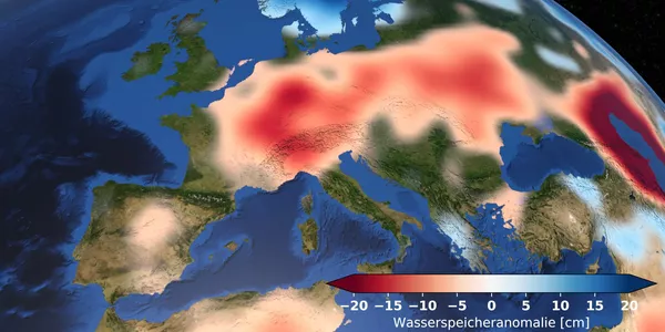Спутниковые данные о засухе в Европе 