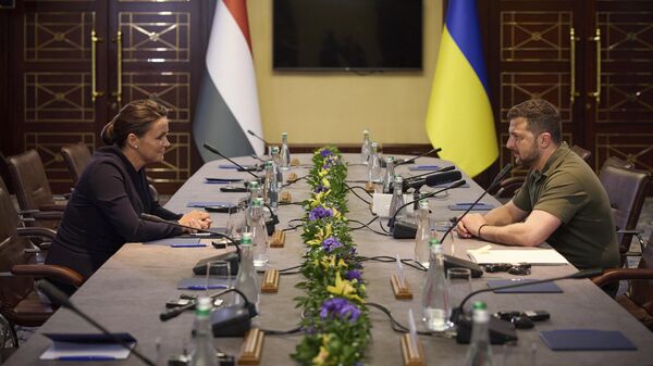 Президент Венгрии Каталин Новак на встрече с Владимиром Зеленским 