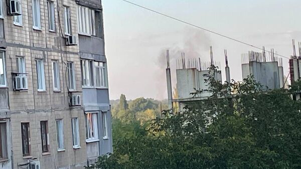 Дым в Киевском районе Донецка
