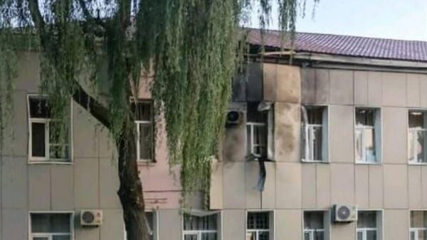 Здание СК, поврежденное после падения беспилотника в Брянске