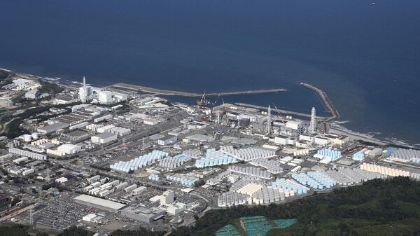 Вид атомной электростанции Фукусима-1 после начала сброса воды в океан
