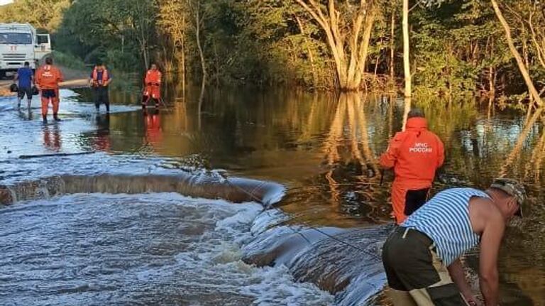 Размытая дорога к селу Боголюбовка Дальнереченского городского округа Приморского края