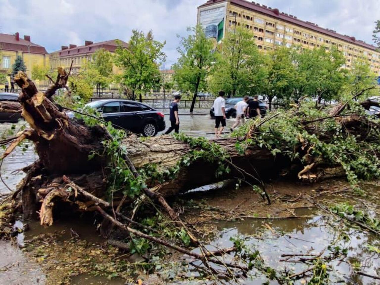 На Грозный обрушились шквалистый ветер с ливнем и градом - РИА Новости,  06.09.2023