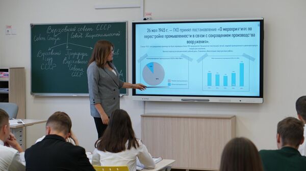 Урок в школе в Кузбассе