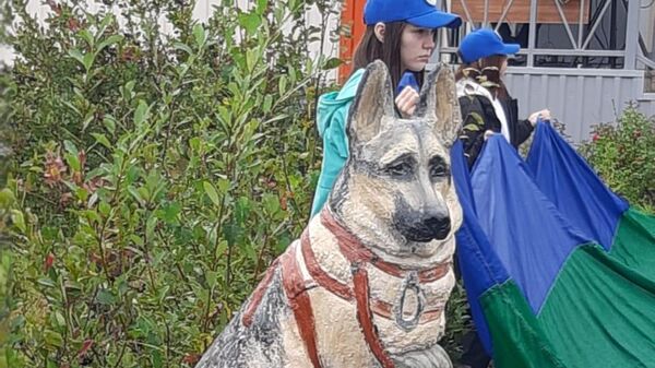 Памятник псу по кличке Сармат, который погиб при спасении людей в зоне проведения СВО