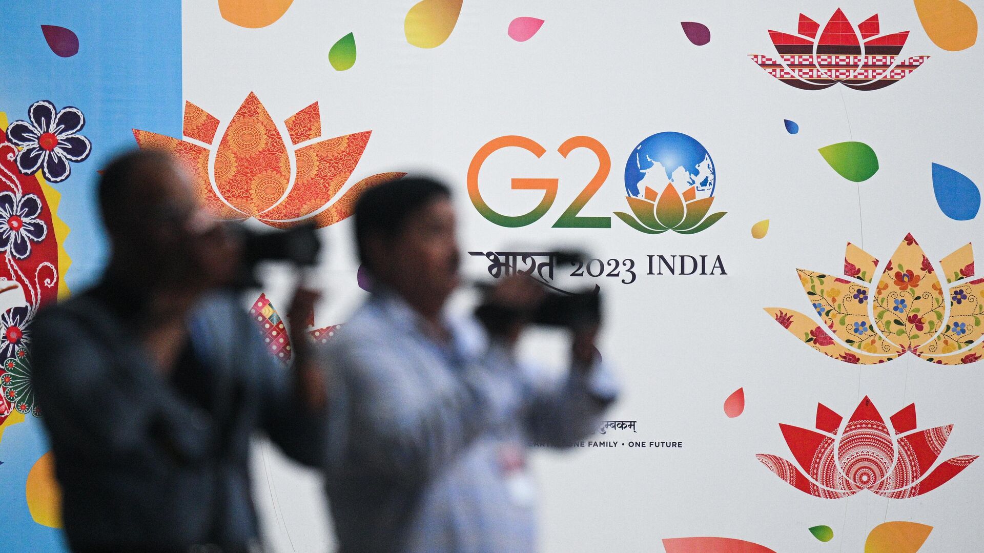 Журналисты в международном медиацентре G20 в Нью-Дели - РИА Новости, 1920, 09.09.2023