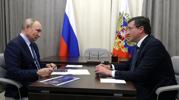 Встреча Владимир Путины с губернатором Нижегородской области Глебом Никитиным