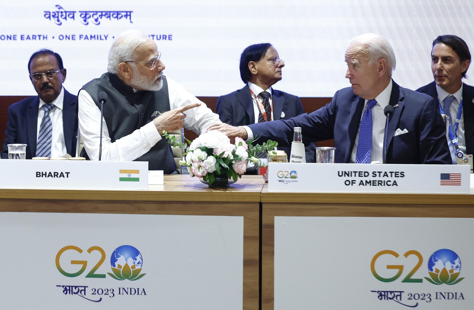 Премьер-министр Индии Нарендра Моди и президент США Джо Байден на саммите G20 в Нью-Дели - РИА Новости, 1920, 11.09.2023