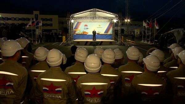 Путин на церемонии присвоения имен двум арктическим танкерам