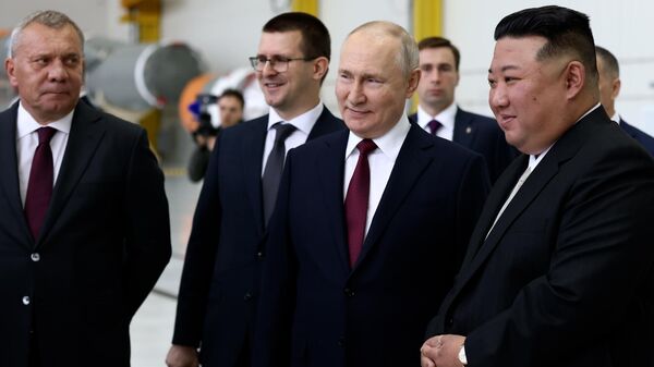 Путин и Ким Чен Ын на космодроме Восточный