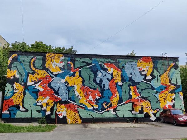 Черноголовка. Один из муралов Черноголовка. Один из муралов