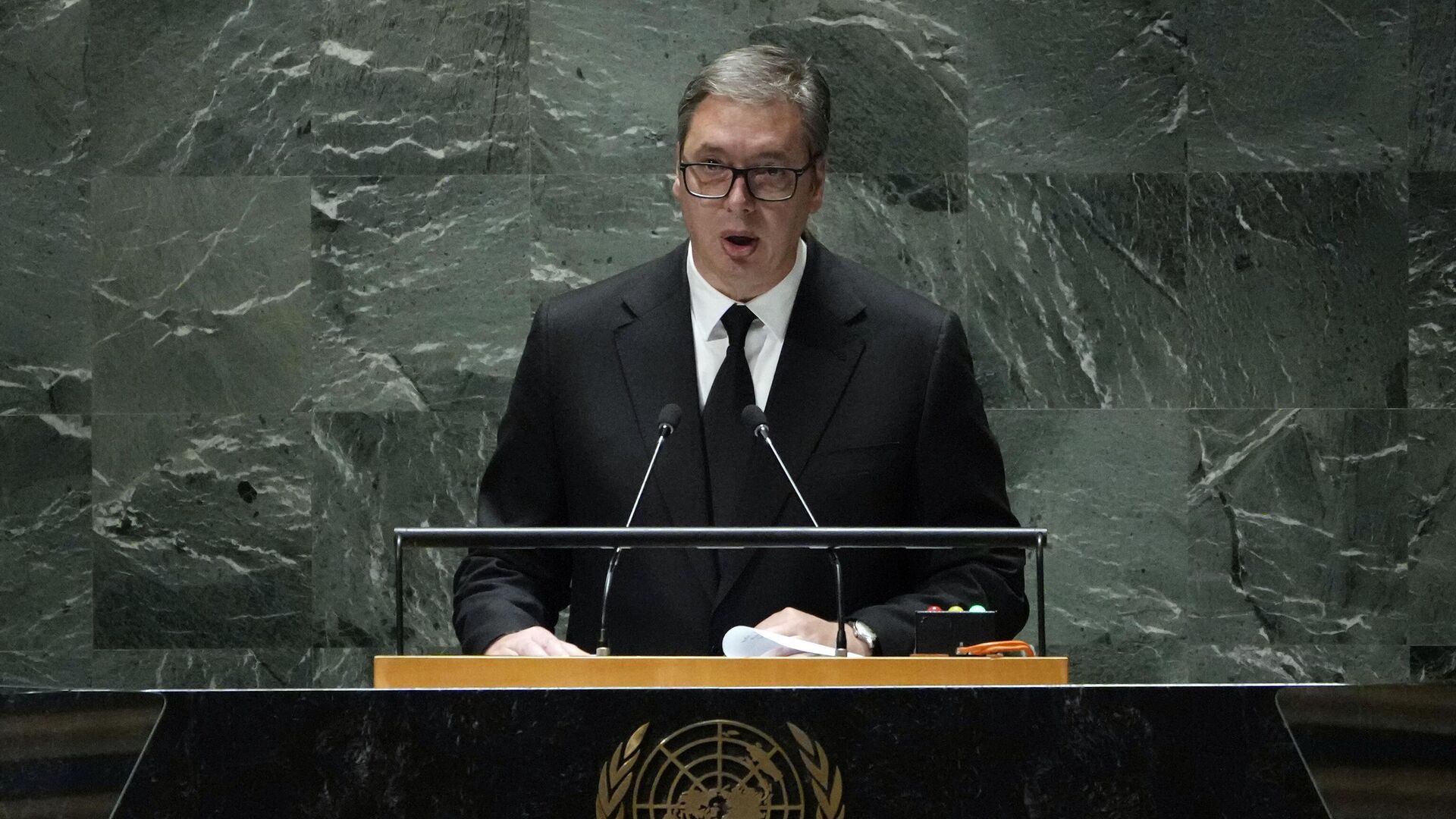 Президент Сербии Александр Вучич выступает в ООН - РИА Новости, 1920, 02.02.2024