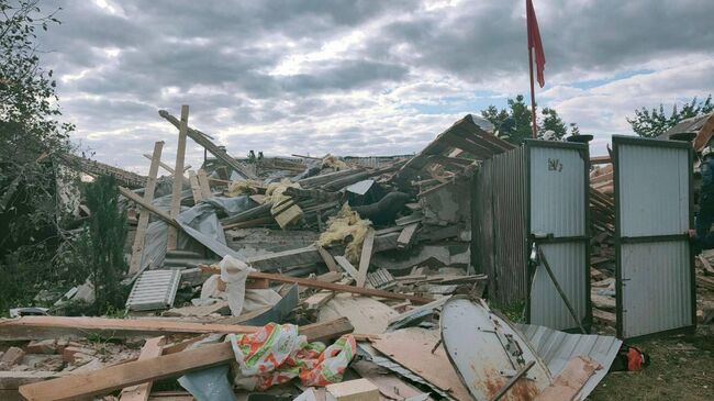 На месте взрыва газового баллона в частном доме в Шебекино