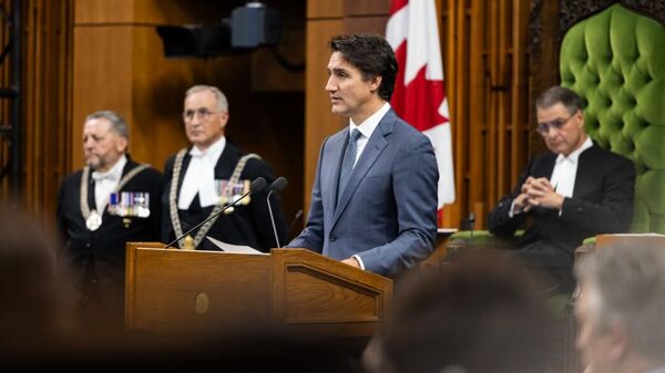 Джастин Трюдо во время выступления в парламенте Канады