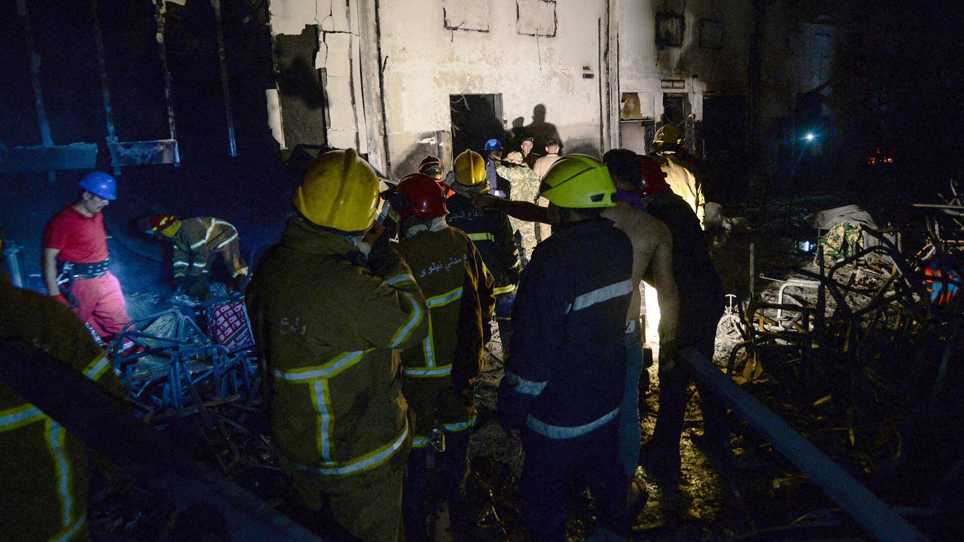 Место пожара, вспыхнувшего во время свадьбы в округе Хамдания в Ираке - РИА Новости, 1920, 27.09.2023