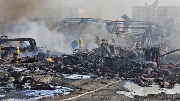 Пожар на промышленном складе в Ташкенте