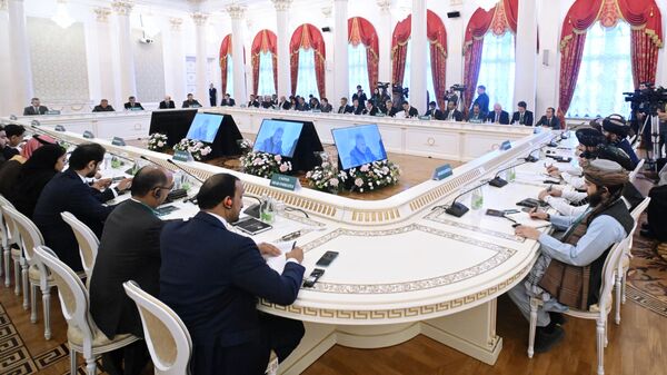 Участники V заседания Московского формата консультаций по Афганистану в здании Казанской ратуши