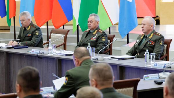 Министр обороны РФ Сергей Шойгу на заседании Совета министров обороны СНГ в Туле