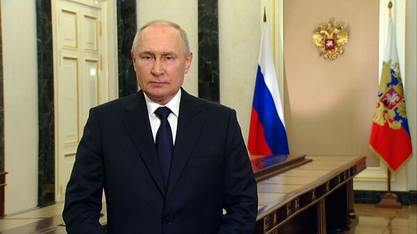 Поздравление Путина с первой годовщиной воссоединения новых регионов с Россией 
