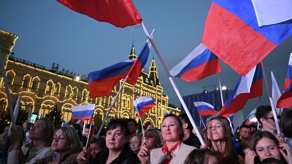 Концерт на Красной площади в честь годовщины воссоединения новых территорий с Россией - РИА Новости, 1920, 30.09.2023