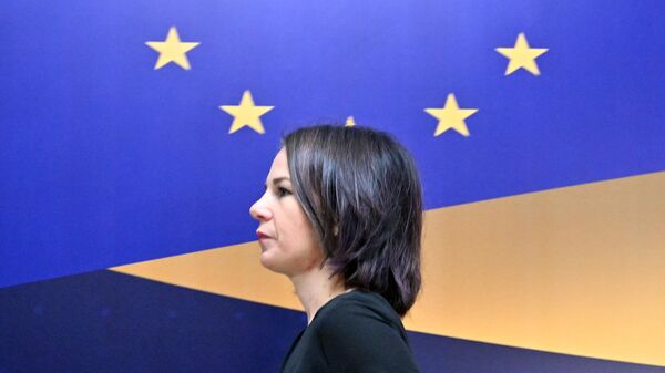 Глава МИД Германии Анналена Бербок перед встречей министров иностранных дел ЕС и Украины в Киеве