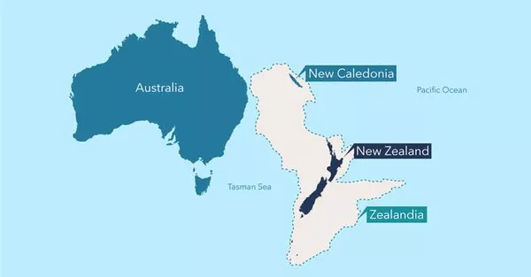 Карта континента Зеландия