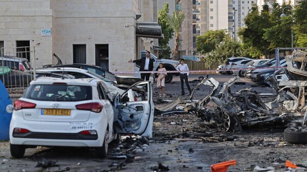 Consequences of rocket fire from the Gaza Strip in Ashkelon, Israel